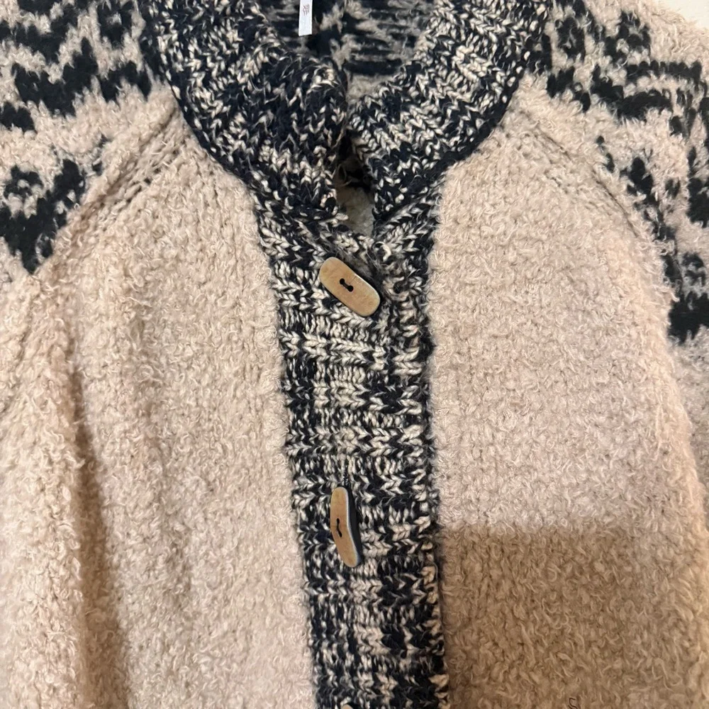 Free People Kodiak Slub Button Front Relaxed Oversized Cardi Sweater NEW XS